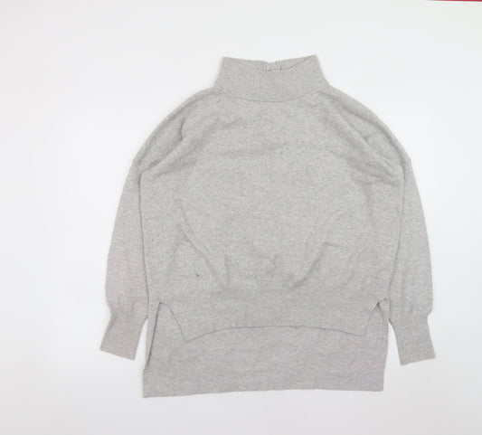 French Connection Men's Grey High Neck Knitted Pullover Jumper Size S