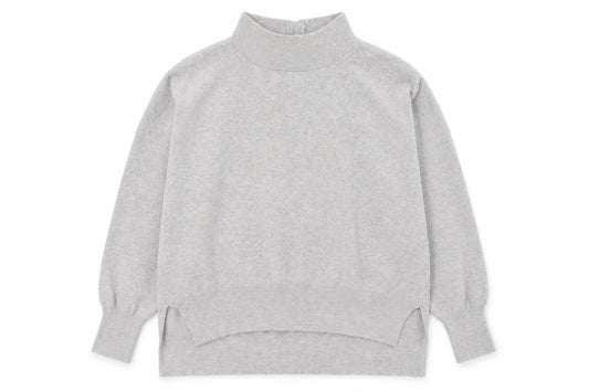 Front view of French Connection Men's Grey High Neck Knitted jumper, size S