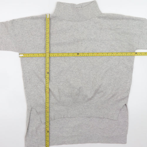 French Connection Men's Grey High Neck Knitted Pullover Jumper Size S