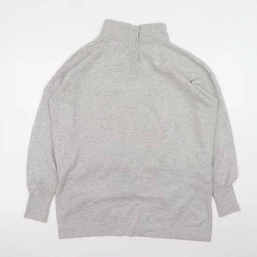 French Connection Men's Grey High Neck Knitted Pullover Jumper Size S
