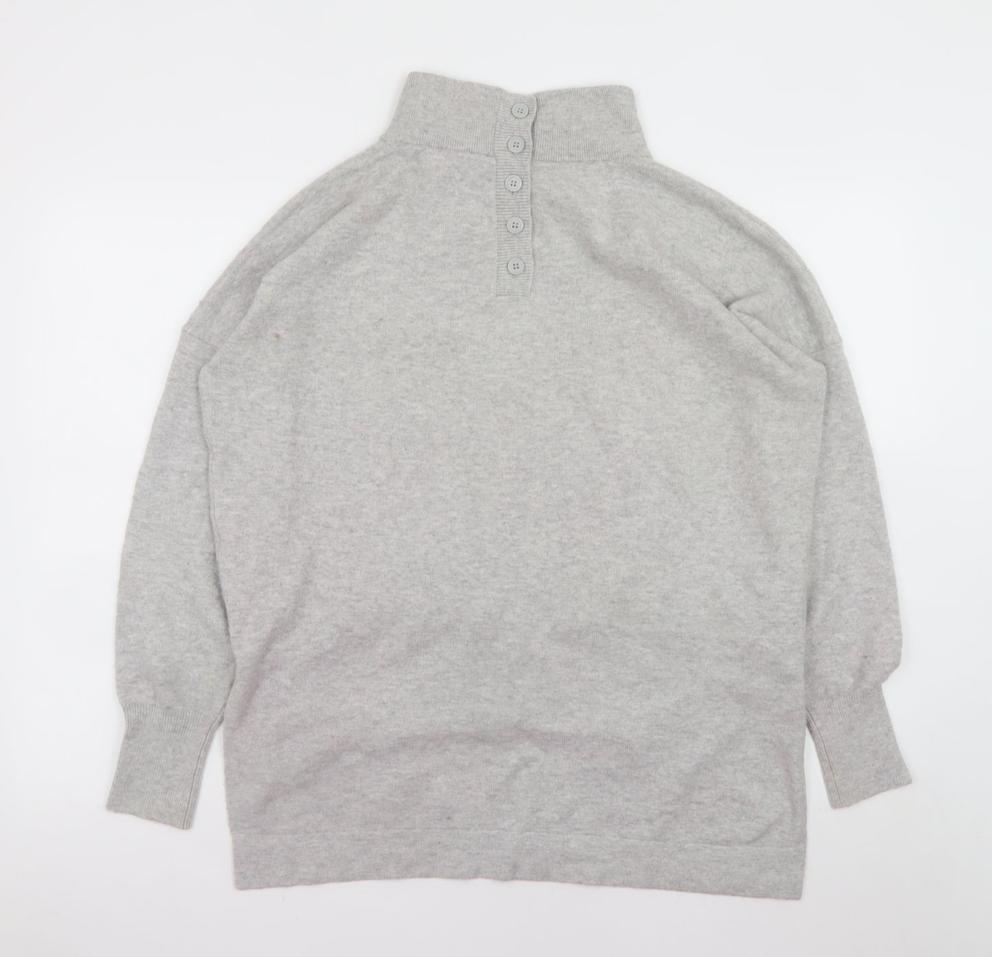 French Connection Men's Grey High Neck Knitted Pullover Jumper Size S