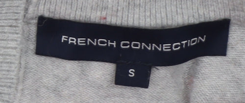 French Connection Men's Grey High Neck Knitted Pullover Jumper Size S