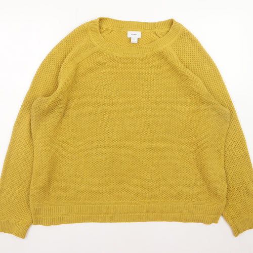 Old Navy Men's Yellow 2XL Chunky Knit Cotton Pullover Jumper