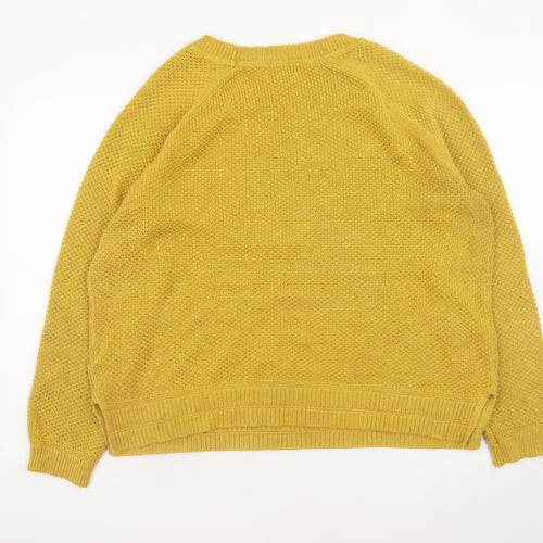 Old Navy Men's Yellow 2XL Chunky Knit Cotton Pullover Jumper