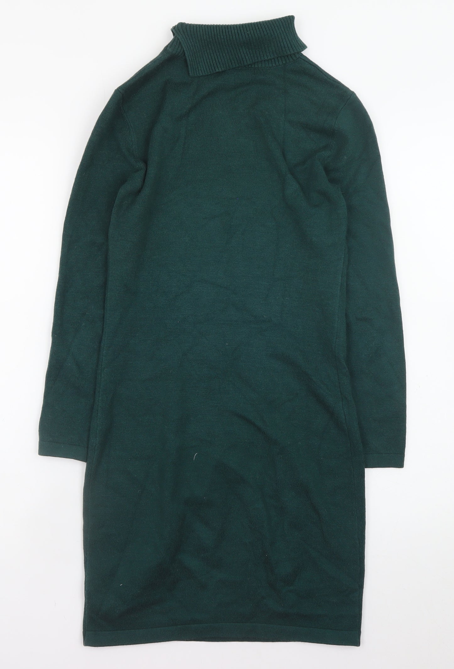 Mohito Women Green XS Bodycon Knit Roll Neck Dress