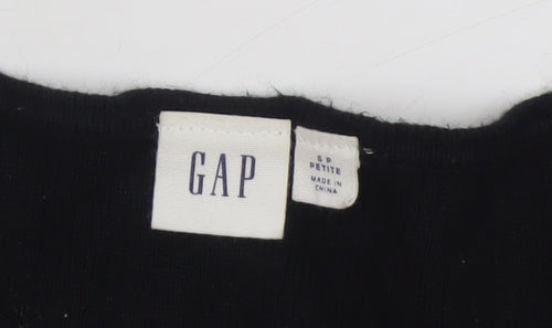 GAP Women’s Black Petite S Cropped Bell Sleeve Blouse