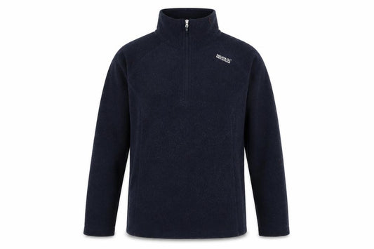 Front view of Regatta unisex blue fleece 1/4 zip pullover sweatshirt s