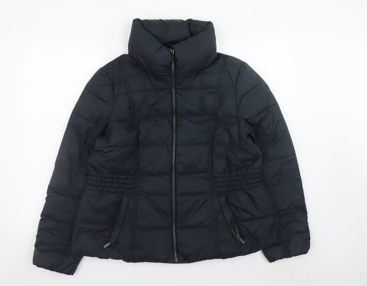Marks and Spencer Womens Black Puffer Jacket Size 18 Full Zip Winter Coat