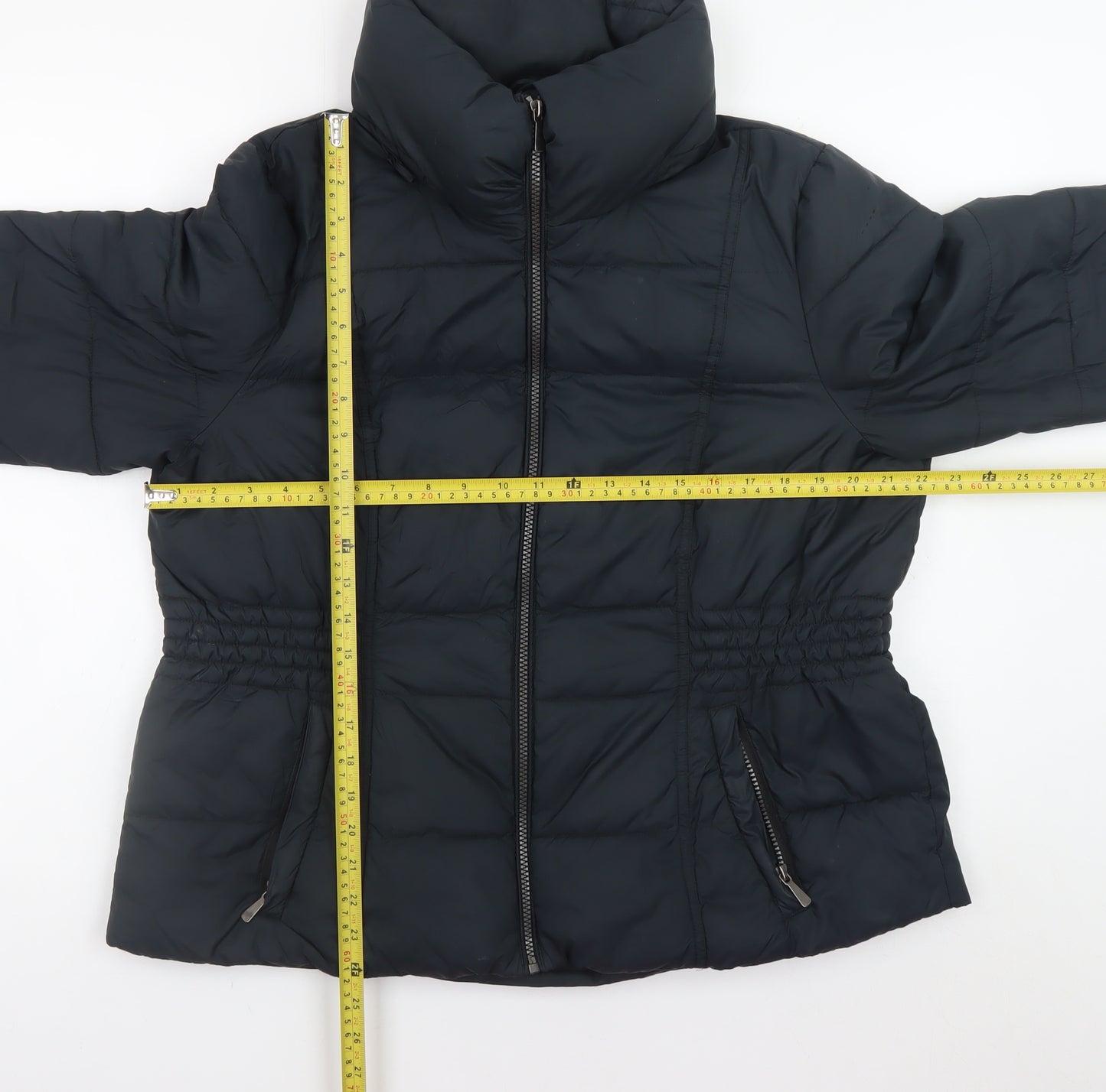 Marks and Spencer Womens Black Puffer Jacket Size 18 Full Zip Winter Coat