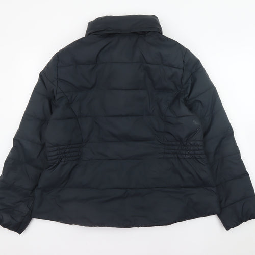 Marks and Spencer Womens Black Puffer Jacket Size 18 Full Zip Winter Coat