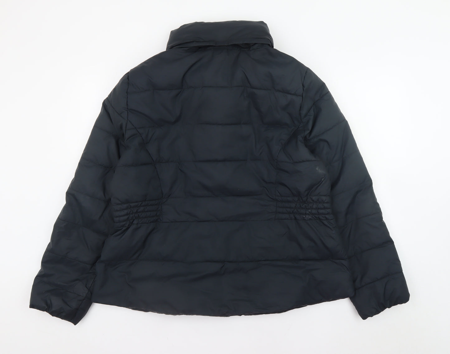 Marks and Spencer Womens Black Puffer Jacket Size 18 Full Zip Winter Coat