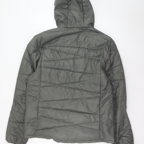 Quechua Men’s Grey XL Hooded Puffer Jacket Lightweight Outdoor