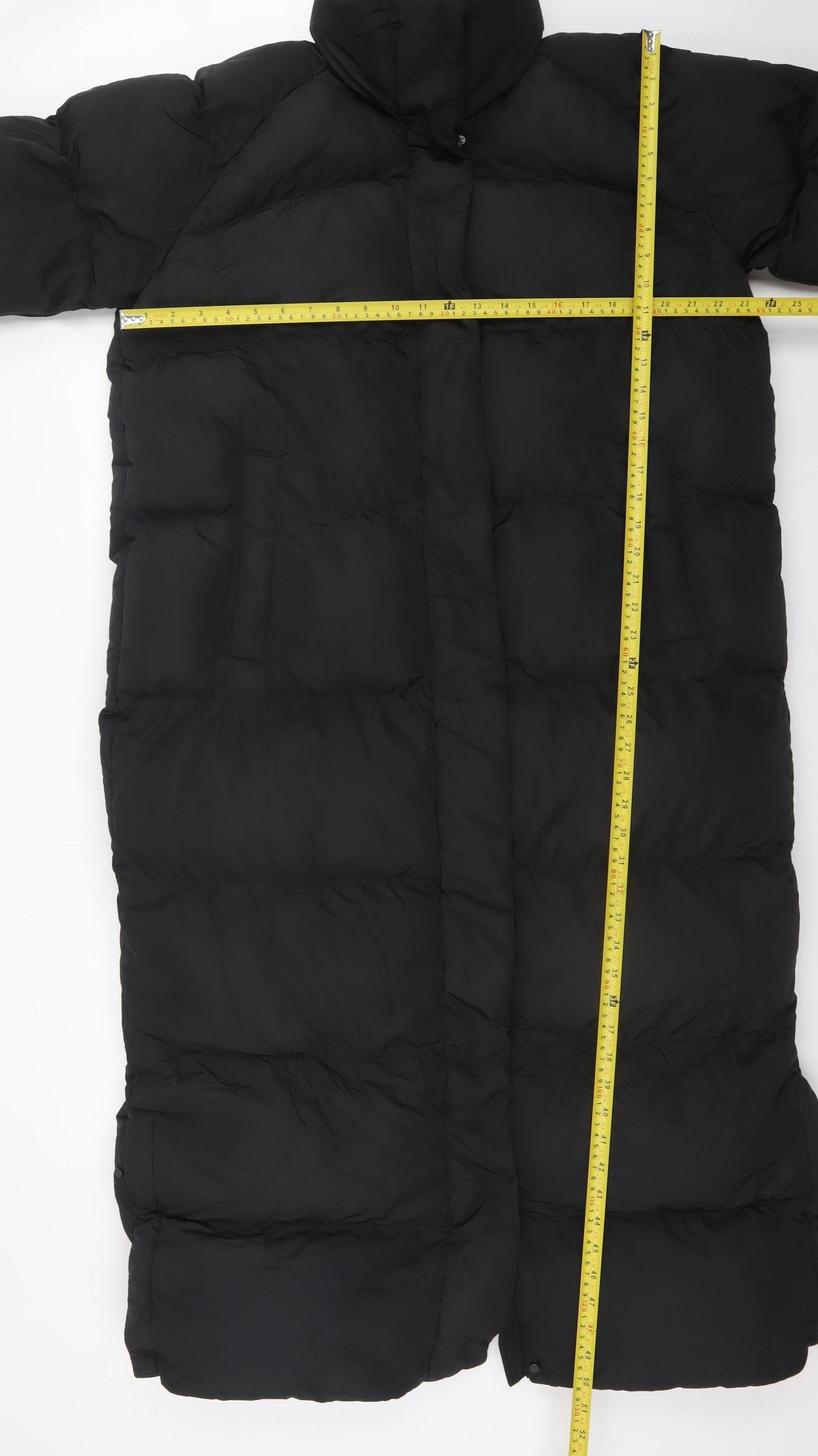 Superdry Women's Black Long Puffer Coat UK 14 Winter Insulated