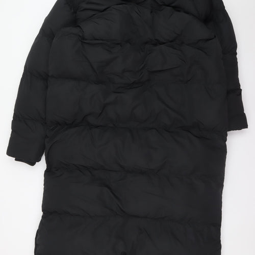 Superdry Women's Black Long Puffer Coat UK 14 Winter Insulated