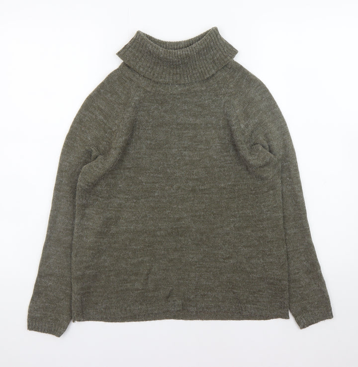b.young Women's Green Roll Neck Knit Jumper Size S