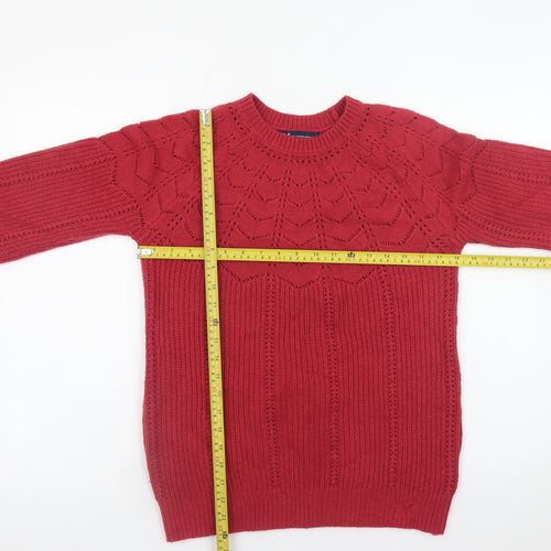 Crew Clothing Company Women Red Size 8 Cable-Knit Jumper
