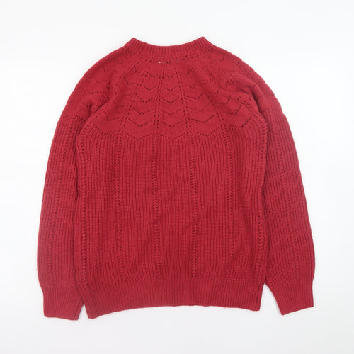 Crew Clothing Company Women Red Size 8 Cable-Knit Jumper