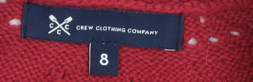Crew Clothing Company Women Red Size 8 Cable-Knit Jumper