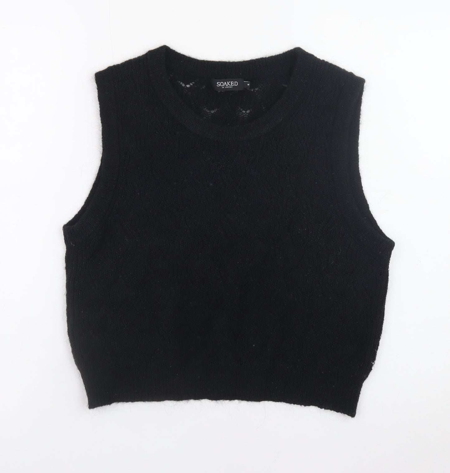 Soaked in Luxury Women's Black Cropped Knit Tank Top M