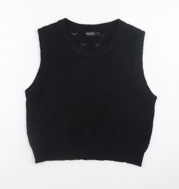 Soaked in Luxury Women's Black Cropped Knit Tank Top M