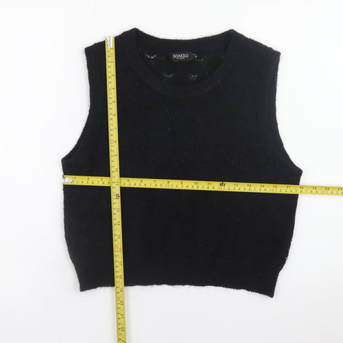 Soaked in Luxury Women's Black Cropped Knit Tank Top M