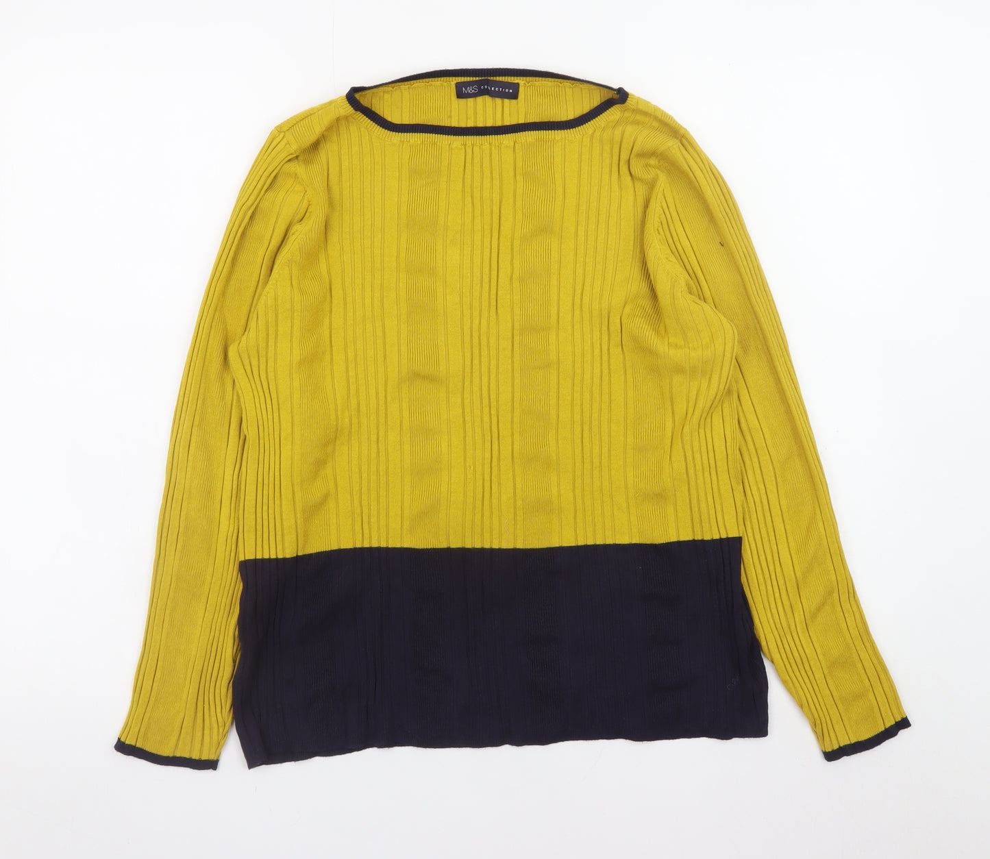 Marks and Spencer Women Yellow Long Sleeve Pullover Jumper Size 24