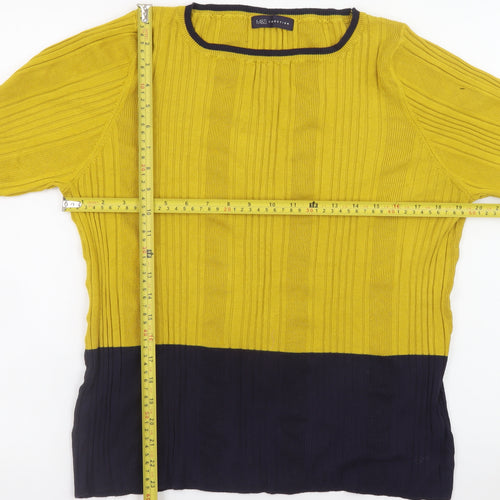 Marks and Spencer Women Yellow Long Sleeve Pullover Jumper Size 24