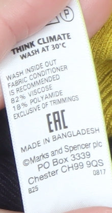 Marks and Spencer Women Yellow Long Sleeve Pullover Jumper Size 24