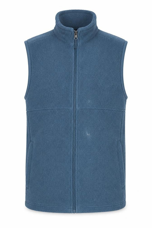 Front view of TOG24 Men's Blue Fleece Bodywarmer Waistcoat, size S