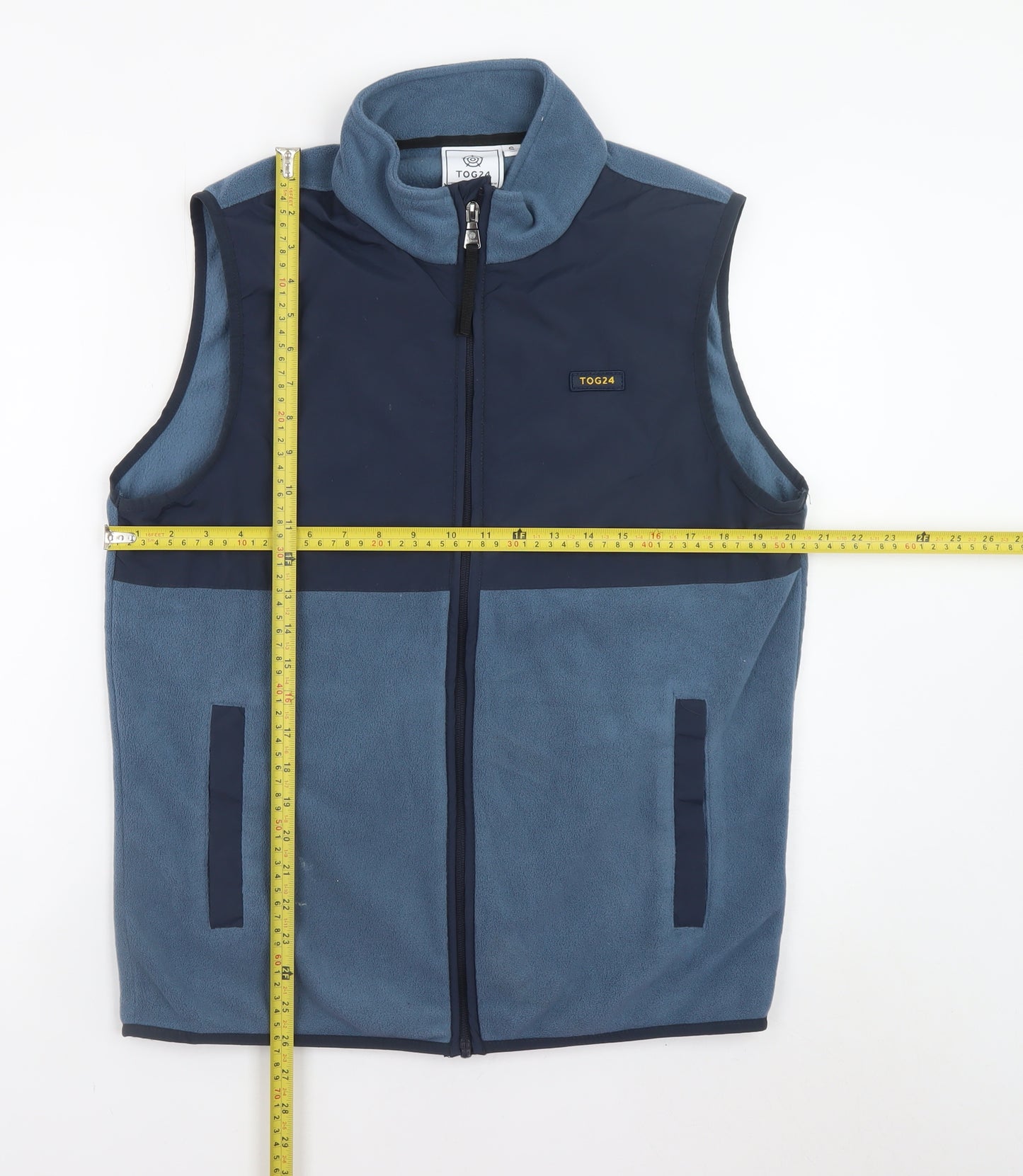 TOG24 Men's Blue Fleece Bodywarmer Waistcoat Size S