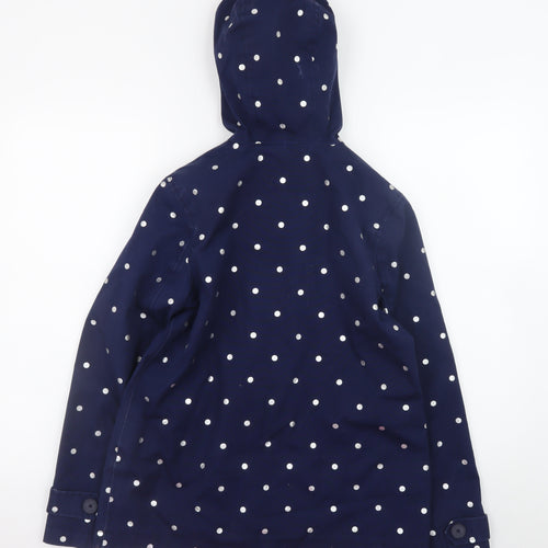 Joules Womens Blue Polka Dot Waterproof Rain Coat Jacket UK 8