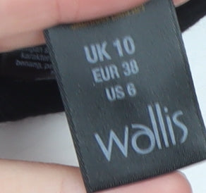 Wallis Womens Brown Black Boat Neck Button Detail Jumper Size 10