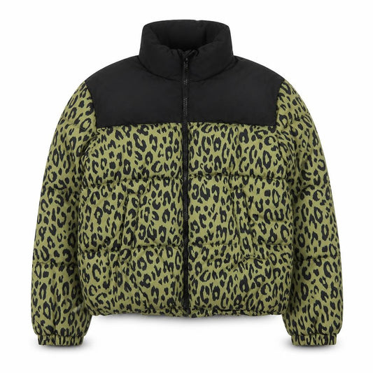 ONLY Girls Green Leopard Print Puffer Jacket 12 Years Winter Coat
