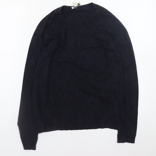 Whistles Women Black Cotton Crew Neck Long Sleeve Jumper Size 10