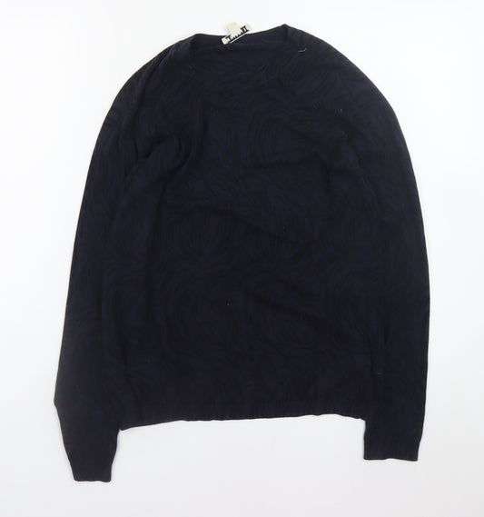 Whistles Women Black Cotton Crew Neck Long Sleeve Jumper Size 10