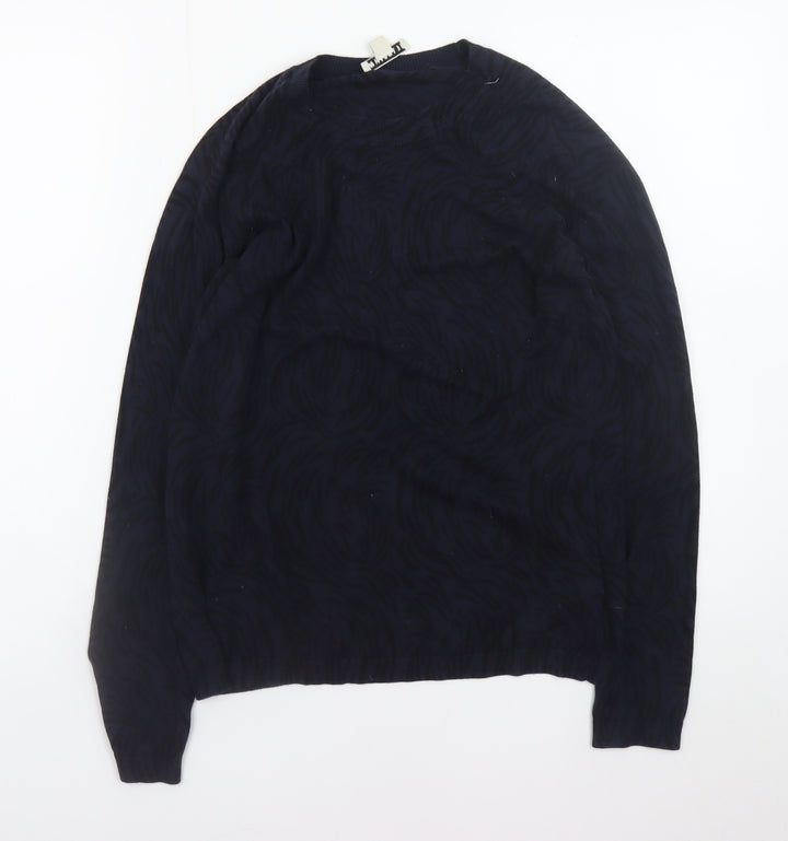 Whistles Women Black Cotton Crew Neck Long Sleeve Jumper Size 10