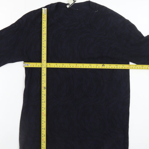 Whistles Women Black Cotton Crew Neck Long Sleeve Jumper Size 10