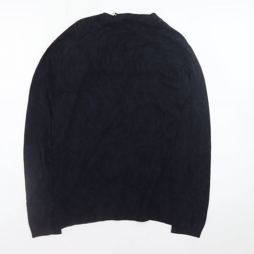 Whistles Women Black Cotton Crew Neck Long Sleeve Jumper Size 10