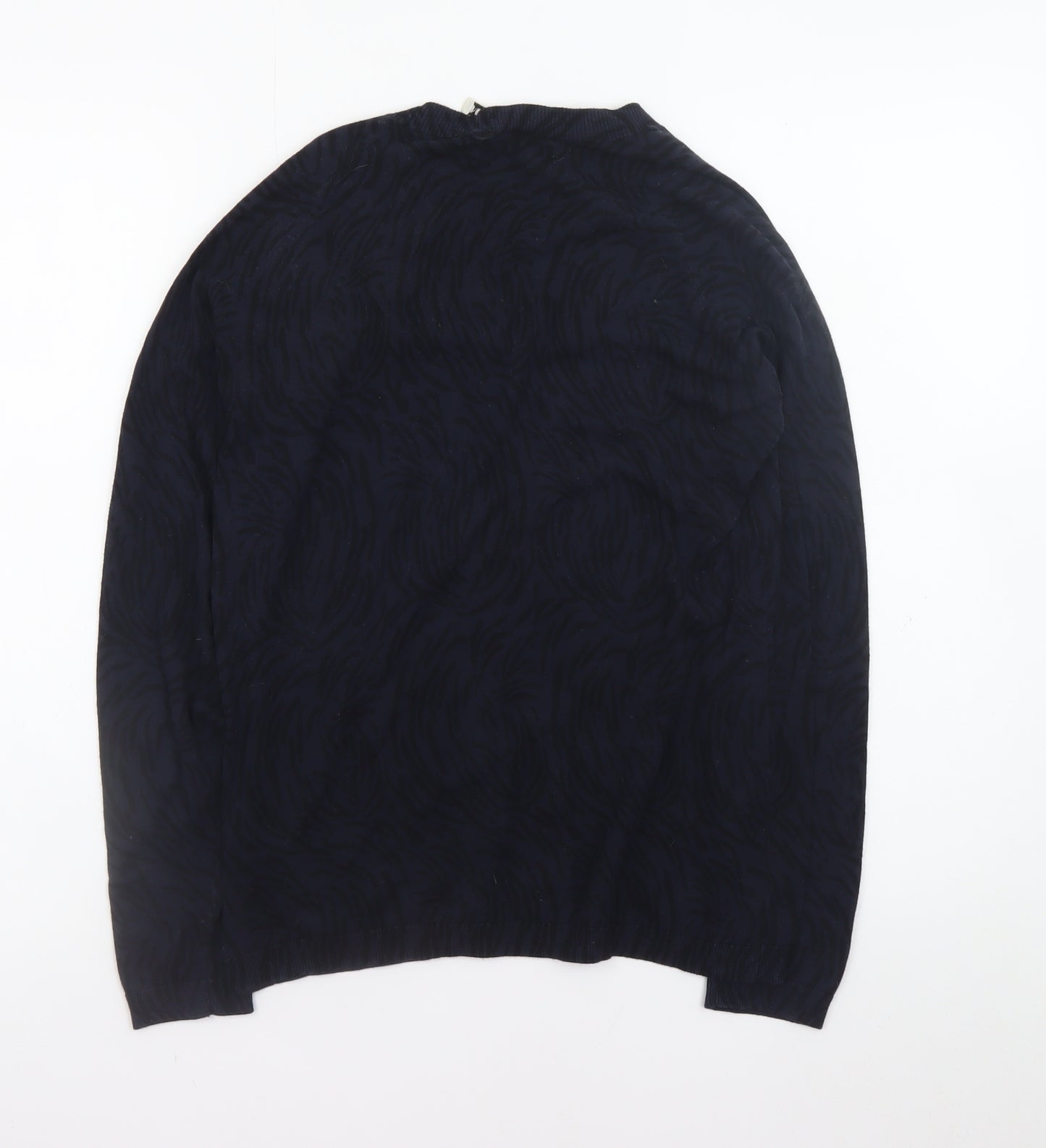 Whistles Women Black Cotton Crew Neck Long Sleeve Jumper Size 10
