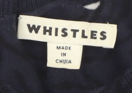 Whistles Women Black Cotton Crew Neck Long Sleeve Jumper Size 10