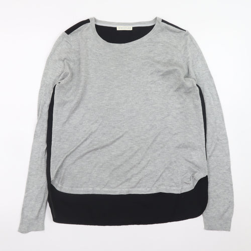 Whistles Women Grey Long Sleeve Round Neck Pullover Jumper Size 10
