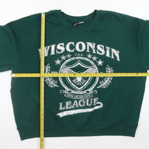 H&M Divided Women's Green Wisconsin League Pullover Sweatshirt XL