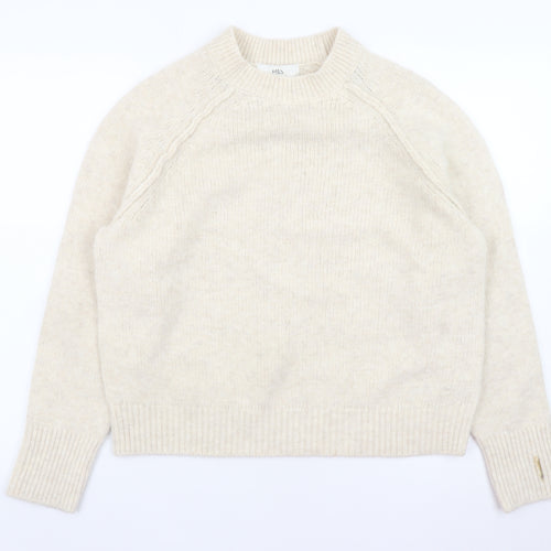 Marks and Spencer Women’s Beige Crew Neck Knit Pullover Jumper Medium
