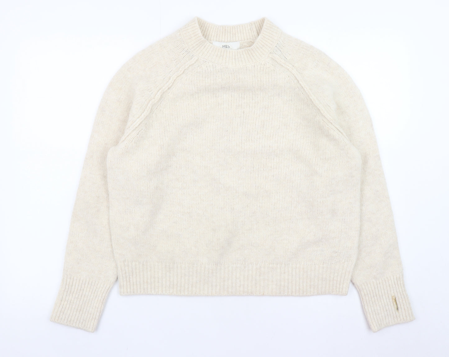 Marks and Spencer Women’s Beige Crew Neck Knit Pullover Jumper Medium