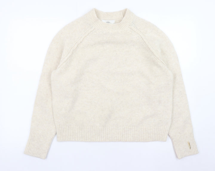 Marks and Spencer Women’s Beige Crew Neck Knit Pullover Jumper Medium