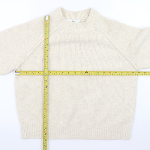 Marks and Spencer Women’s Beige Crew Neck Knit Pullover Jumper Medium