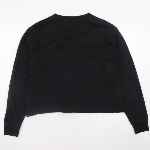 PrettyLittleThing Women’s Black Crop Sweatshirt Medium New York Print