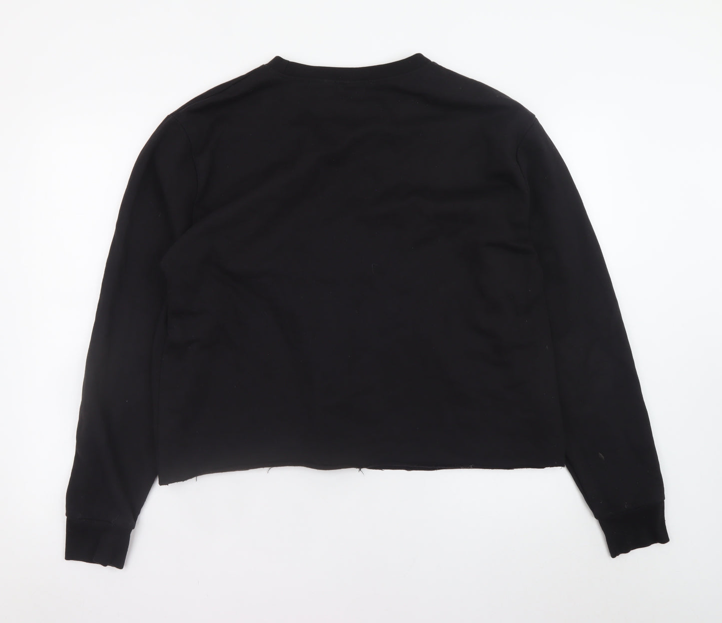 PrettyLittleThing Women’s Black Crop Sweatshirt Medium New York Print