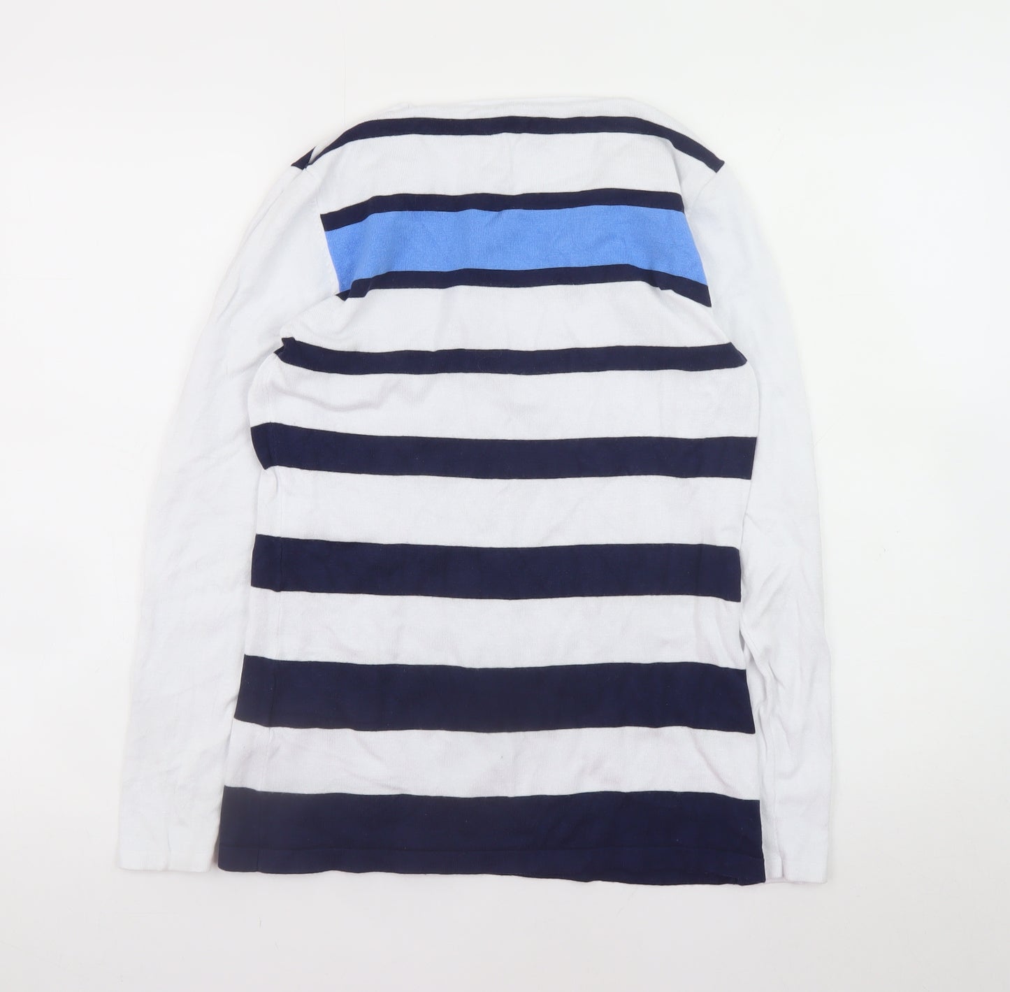 Marble Womens Blue Striped Crew Neck Long Sleeve Jumper Size 10