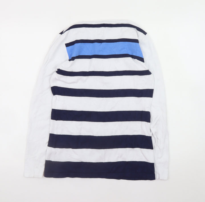 Marble Womens Blue Striped Crew Neck Long Sleeve Jumper Size 10